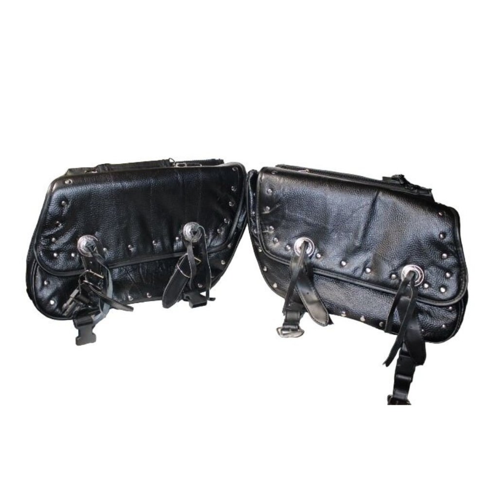 Diamond Plate Buffalo Leather Motorcycle Bags (2) (Pre-Owned)